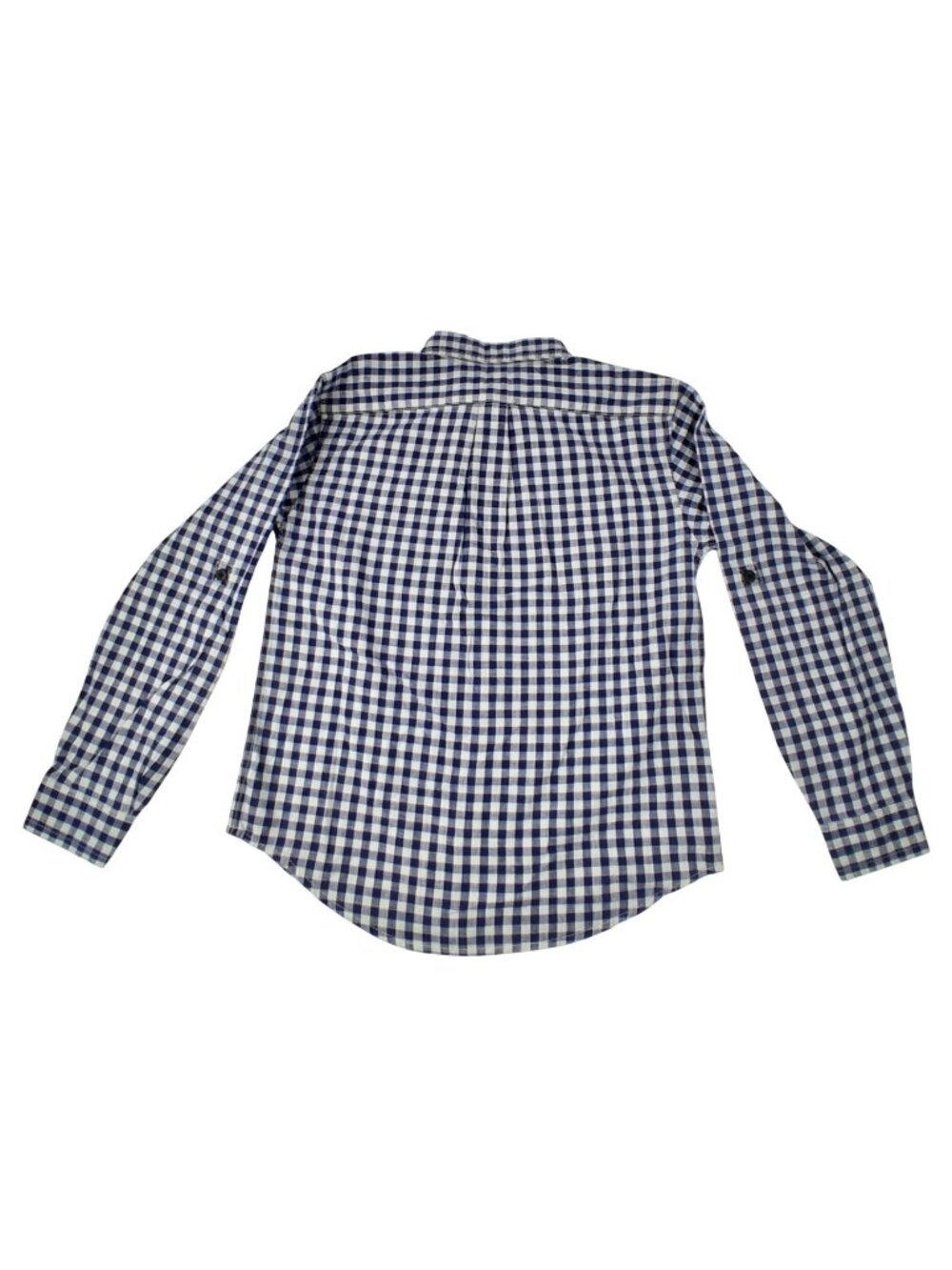 NWT Lands End Blue & White Chambray Check Long Sleeve Button Shirt Boys Size M - Picture 4 of 13